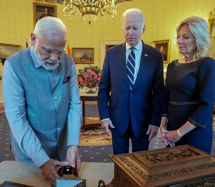 Prime Minister Narendra Modi gifted a lab-grown 7.5-carat lab-grown diamond to the US First Lady Jill Biden on his state visit to the US in June 2023.