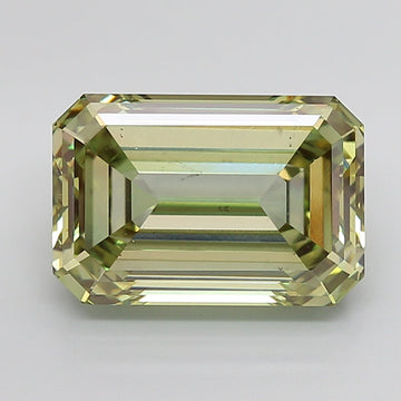 Green Color Emerald Cut Diamond. - Lab diamona