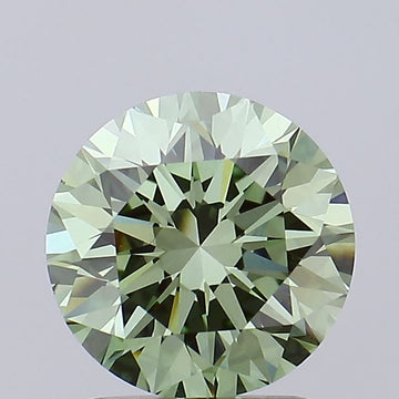 Green Color Round Cut Diamond. - Lab diamona