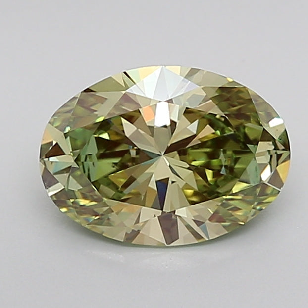 Green Color Oval Cut Diamond. - Lab diamona