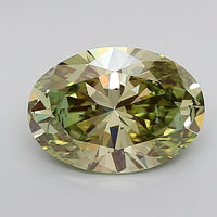 Green Color Oval Cut Diamond. - Lab diamona