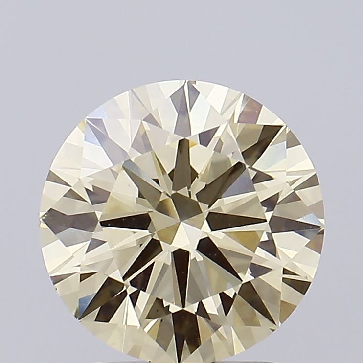 Yellow Color Round Cut Diamond. - Lab diamona