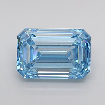 Blue Color Emerald Cut Diamond. - Lab diamona