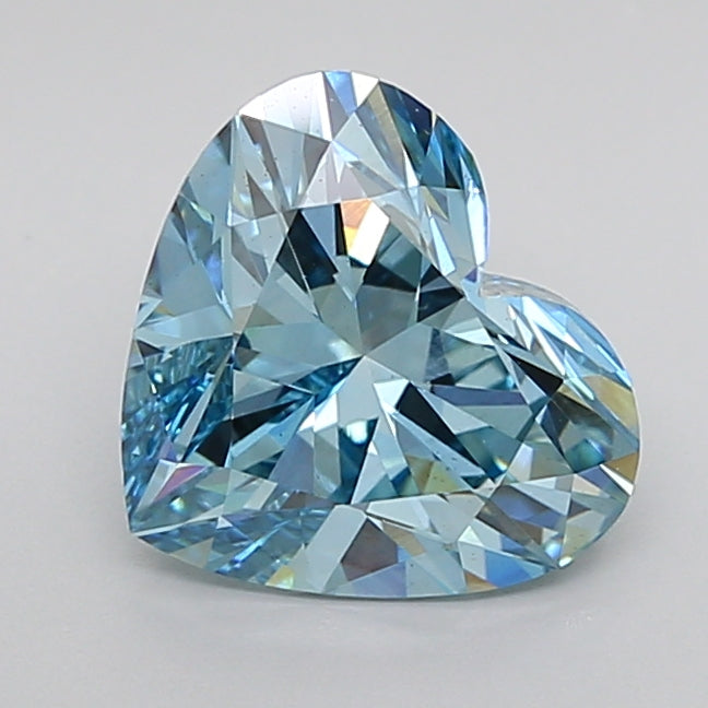 Blue Color Heart Cut Diamond. - Lab diamona