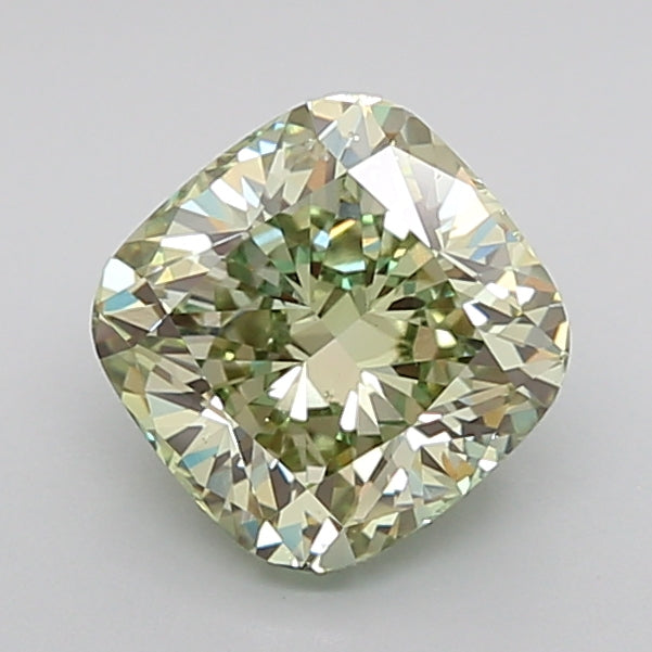 Green Color Cushion Cut Diamond. - Lab diamona