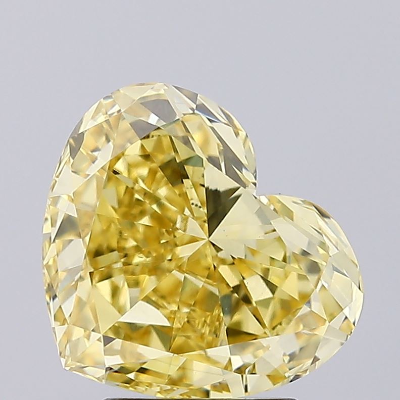 Yellow Color Heart Cut Diamond. - Lab diamona