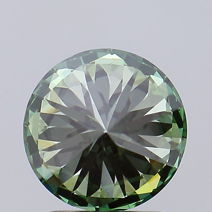 Green Color Round Cut Diamond. - Lab diamona