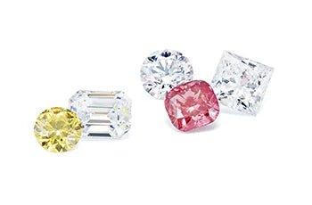 Pink, yellow, and white Lab-Grown diamonds