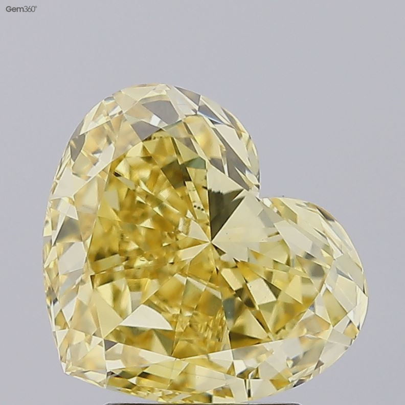 Yellow Color Heart Cut Diamond.