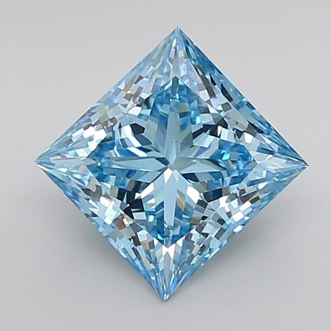 Blue Color Princess Cut Diamond.