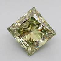 Green Color Princess Cut Diamond.