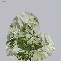 Green Color Heart Cut Diamond.