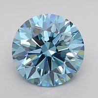 Blue Color Round Cut Diamond.