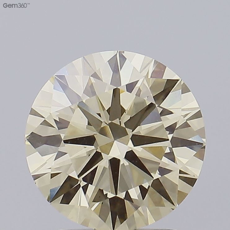 Yellow Color Round Cut Diamond.