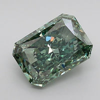 Green Color Radiant Cut Diamond.