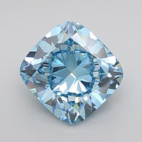 Blue Color Cushion Cut Diamond.